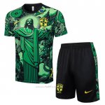 Chandal del Brasil Jesus Manga Corta 2024-2025 Verde - Pantalon Corto