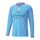 Camiseta Manchester City Primera Manga Larga 2022-2023