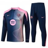 Chandal de Sudadera del Barcelona Nino 2025-2026 Azul Rosa