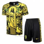 Chandal del Brasil Jesus Manga Corta 2024-2025 Amarillo - Pantalon Corto