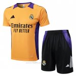 Chandal del Real Madrid Manga Corta 2024-2025 Amarillo - Pantalon Corto
