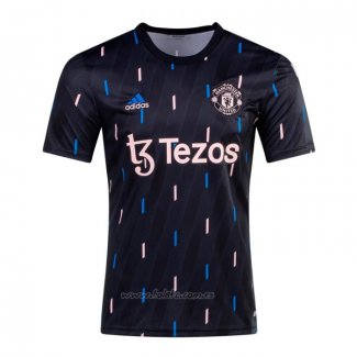 Camiseta Pre Partido del Manchester United 2022 Negro