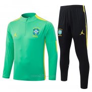 Chandal de Sudadera del Brasil Nino 2026-2027 Verde