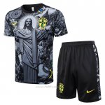 Chandal del Brasil Jesus Manga Corta 2024-2025 Negro - Pantalon Corto