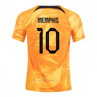 Camiseta Paises Bajos Jugador Memphis Primera 2022