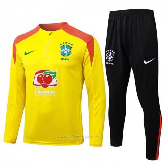Chandal de Sudadera del Brasil Nino 2025-2026 Amarillo