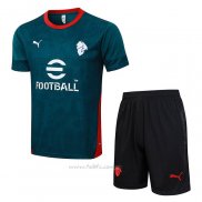 Chandal del AC Milan Manga Corta 2025-2026 Verde - Pantalon Corto