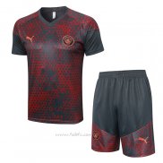 Chandal del Manchester City Manga Corta 2023-2024 Rojo - Pantalon Corto