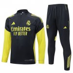 Chandal de Sudadera del Real Madrid Nino 2025-2026 Negro Amarillo