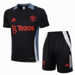 Chandal del Manchester United Manga Corta 2024-2025 Negro - Pantalon Corto