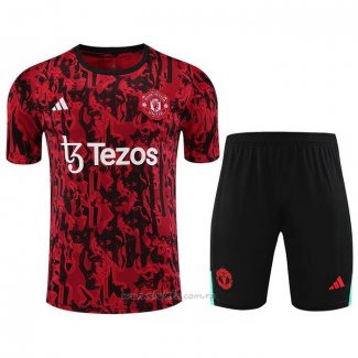 Chandal del Manchester United Manga Corta 2023-2024 Rojo - Pantalon Corto