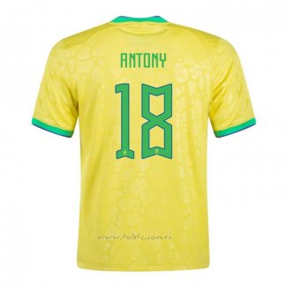 Camiseta Brasil Jugador Antony Primera 2022