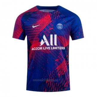 Camiseta Pre Partido del Paris Saint-Germain 2022 Azul y Rojo