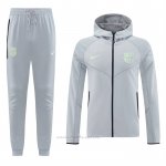 Chandal con Capucha del Barcelona 2025 Gris