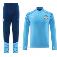 Chandal de Sudadera del Manchester City 2023-2024 Azul Claro