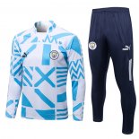 Chandal de Sudadera del Manchester City 2022-2023 Blanco y Azul