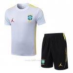 Chandal del Brasil Manga Corta 2026-2027 Blanco - Pantalon Corto