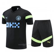 Chandal del Manchester City Manga Corta 2022-2023 Negro - Pantalon Corto