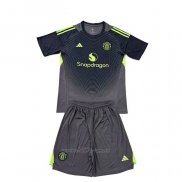 Camiseta Manchester United Portero Segunda Nino 2025-2026 Negro