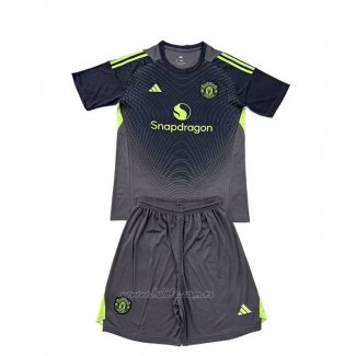 Camiseta Manchester United Portero Segunda Nino 2025-2026 Negro