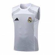 Camiseta de Entrenamiento Real Madrid Sin Mangas 2025-2026 Gris Blanco