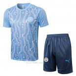 Chandal del Manchester City Manga Corta 2024-2025 Azul - Pantalon Corto