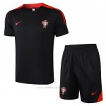 Chandal del Portugal Manga Corta 2024-2025 Negro - Pantalon Corto