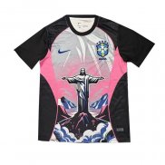Camiseta Brasil Jesus 2026 Gris Rosa Tailandia
