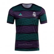 Camiseta Pre Partido del Real Madrid 2022 Verde y Purpura