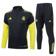 Chandal de Chaqueta del Real Madrid Nino 2025-2026 Gris Amarillo