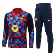 Chandal de Sudadera del Barcelona Nino 2026-2027 Azul Rojo