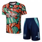 Chandal del Arsenal Manga Corta 2024-2025 Rojo Verde - Pantalon Corto