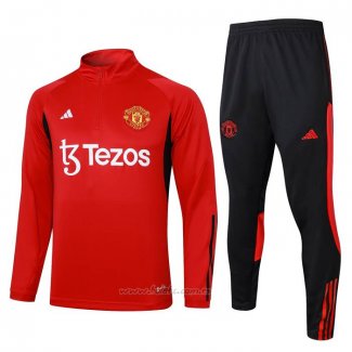 Chandal de Sudadera del Manchester United Nino 2023-2024 Rojo