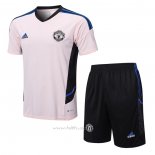 Chandal del Manchester United Manga Corta 2022-2023 Rosa - Pantalon Corto