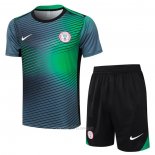 Chandal del Nigeria Manga Corta 2024-2025 Gris Verde - Pantalon Corto