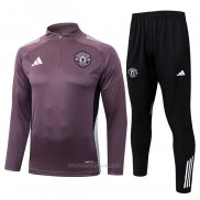 Chandal de Sudadera del Manchester United Nino 2025-2026 Purpura