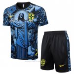 Chandal del Brasil Jesus Manga Corta 2024-2025 Azul - Pantalon Corto