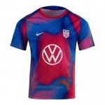 Camiseta Pre Partido del Estados Unidos 2024 Azul y Rojo