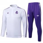 Chandal de Sudadera del Real Madrid Nino 2025-2026 Blanco Purpura