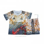 Camiseta Real Madrid Dragon Nino 2025-2026 Naranja