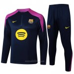 Chandal de Sudadera del Barcelona Nino 2025-2026 Negro Purpura