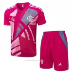 Chandal del Flamengo Manga Corta 2025-2026 Rosa - Pantalon Corto