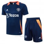 Chandal del Manchester United Manga Corta 2024-2025 Azul - Pantalon Corto
