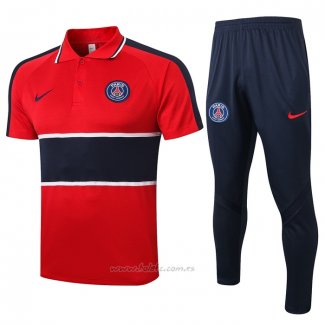 Conjunto Polo del Paris Saint-Germain 2020-2021 Rojo y Azul