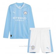 Camiseta Manchester City Primera Manga Larga Nino 2023-2024