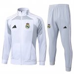 Chandal de Chaqueta del Real Madrid Nino 2025-2026 Blanco Gris
