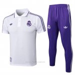 Conjunto Polo del Real Madrid 2025-2026 Blanco Purpura
