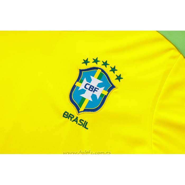 Chandal del Brasil Manga Corta 2024-2025 Amarillo - Pantalon Corto