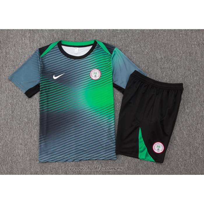 Chandal del Nigeria Manga Corta 2024-2025 Gris Verde - Pantalon Corto